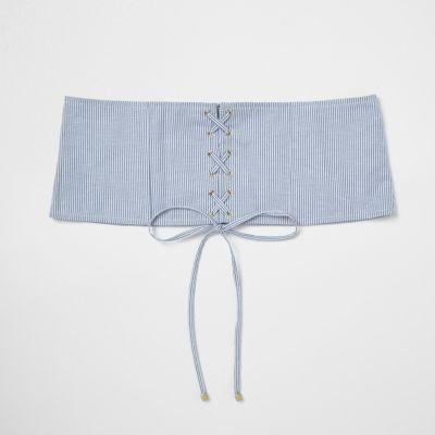 River Island Womens Stripe Lace-up Belt