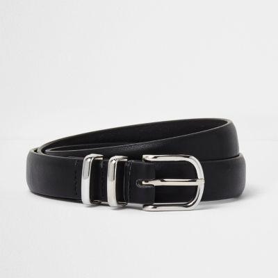 River Island Mens Silver Tone Double Hoop Keeper Belt