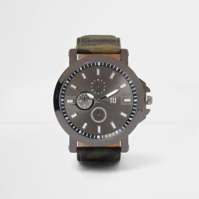 River Island Mens Camo Strap Watch