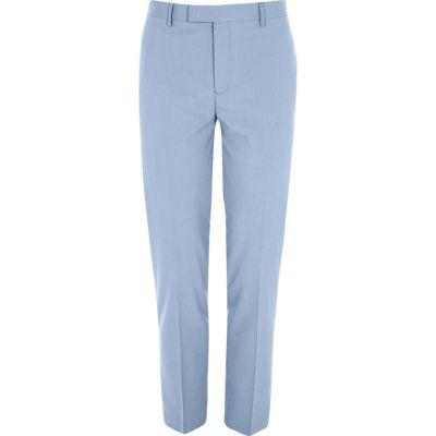 River Island Menscornflower Skinny Cropped Suit Trousers