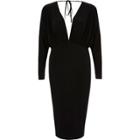 River Island Womens Batwing Plunge Bodycon Midi Dress