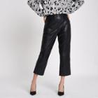 River Island Womens Leather Flared Cropped Trousers