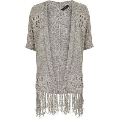 River Island Womens Knit Crochet Tassel Cardigan
