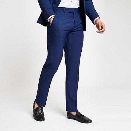 River Island Mens Stretch Slim Fit Suit Trousers