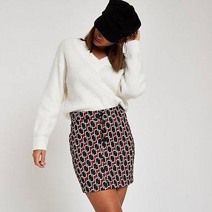 River Island Womens Geo Print Mini Skirt