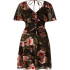 River Island Womens Floral Devore Tea Dress