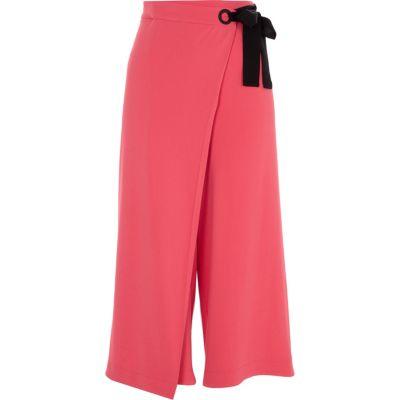 River Island Womens Eyelet Tie Wrap Culottes
