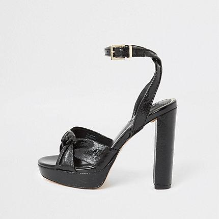 River Island Womens Knot Front Platform Heeled Sandal