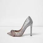 River Island Womens Gold Ombre Glitter Knot Front Court Shoes