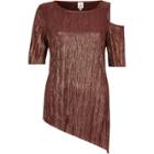 River Island Womens Asymmetric Hem And Shoulder T-shirt