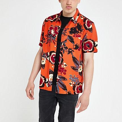 River Island Mens Lee Floral Regular Fit Shirt