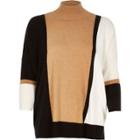 River Island Womens Color Block Gauge Knit Top