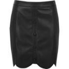 River Island Womens Leather Look Scallop Hem Mini Skirt