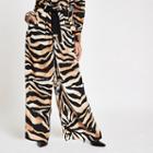 River Island Womens Wide Leg Tiger Print Pants