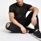 River Island Mens Linen Look Short Sleeve T-shirt