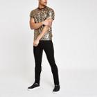 River Island Mens Jaded London Leopard Sequin T-shirt