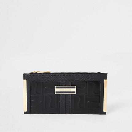 River Island Womens Ri Embossed Foldout Metal Corner Purse