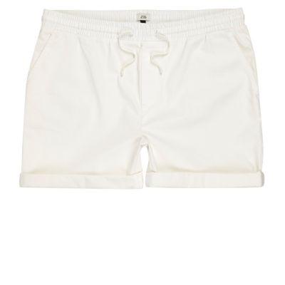 River Island Mens White Drawstring Pull On Shorts