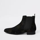 River Island Mens Suede Star Embossed Chelsea Boots