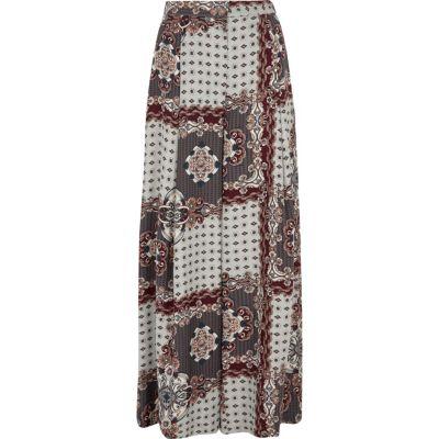 River Island Womens Scarf Print Wide Leg Trousers