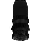 River Island Womens Tiered High-low Pleated Maxi Skirt