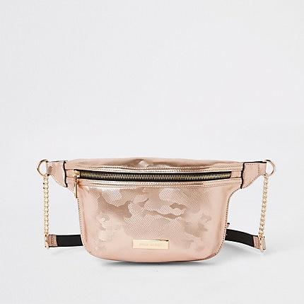 River Island Womens Rose Gold Camo Print Belt Bag