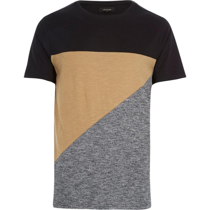 River Island Mensbrown Block Color T-shirt