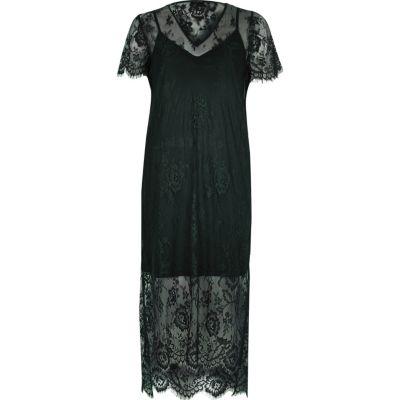 River Island Womens Lace Midi T-shirt Dress