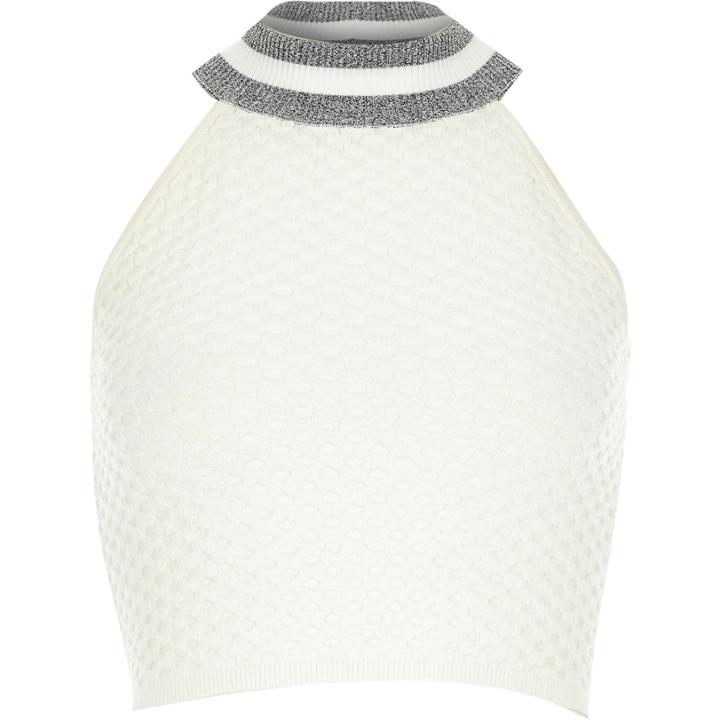 River Island Womens Contrast Trim Halter Neck Crop Top