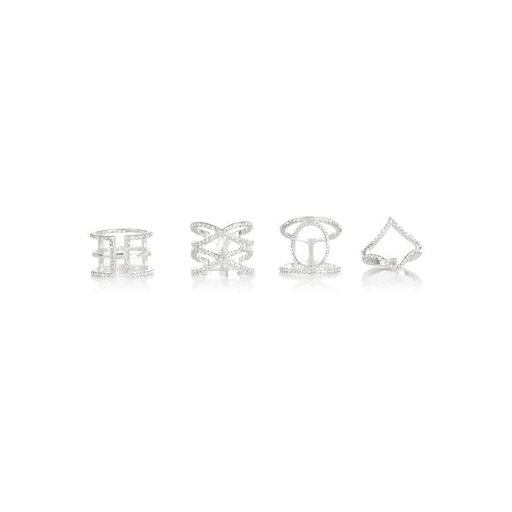 River Island Womens Silver Tone Delicate Rings Back