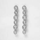 River Island Womens Silver Tone Rhinestone Drop Earrings