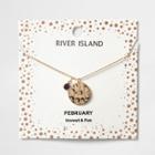 River Island Womens Gem February Birthstone Necklace