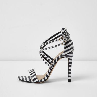 River Island Womens Stripe Print Caged Sandals