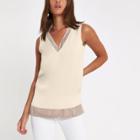 River Island Womens Ribbed V Neck Tunic Top