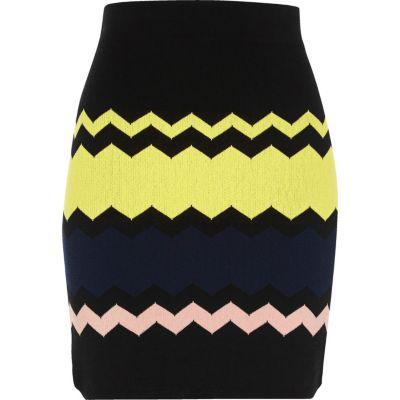 River Island Womens Chevron Print Skirt