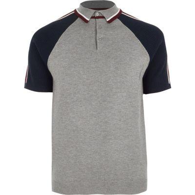 River Island Mens Big And Tall Block Sleeve Polo Shirt