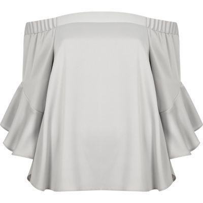 River Island Womens Bardot Flared Sleeve Top