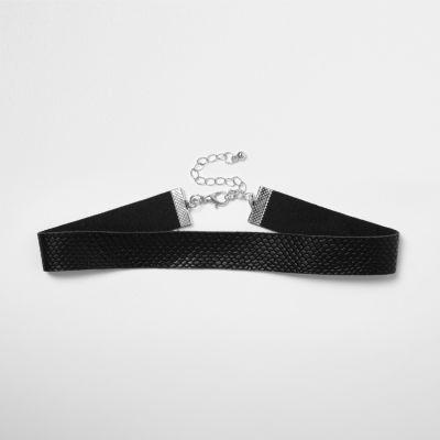 River Island Womens Faux Leather Snake Print Choker