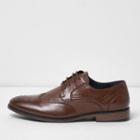River Island Mens Croc Embossed Leather Brogues