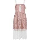 River Island Womens And White Lace Midi Dress