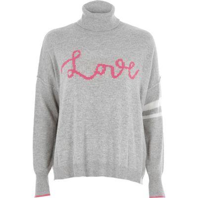 River Island Womens 'love' Roll Neck Knit Jumper