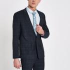 River Island Mens Check Print Skinny Fit Suit Jacket