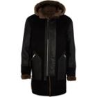 River Island Mens Faux Suede Borg Lined Parka