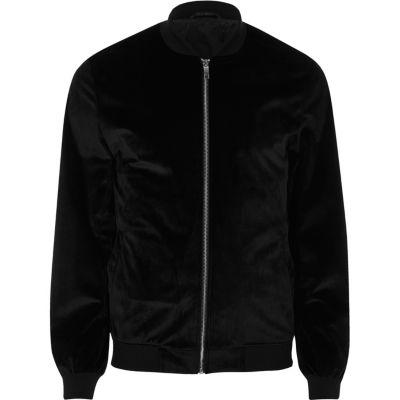 River Island Mens Velvet Bomber Jacket
