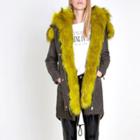 River Island Womens Lime Faux Fur Hooded Parka