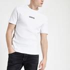 River Island Mens White 'undefined' Tape Muscle Fit T-shirt