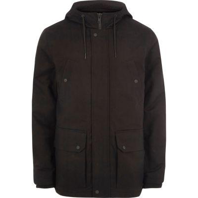 River Island Mens Big And Tall Hooded Fleece Lined Jacket