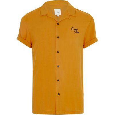 River Island Mens 'carpe Diem' Embroidered Shirt