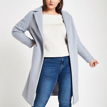 River Island Womens Plus Single Breasted Longline Coat
