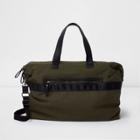 River Island Mens Green Canvas Holdall